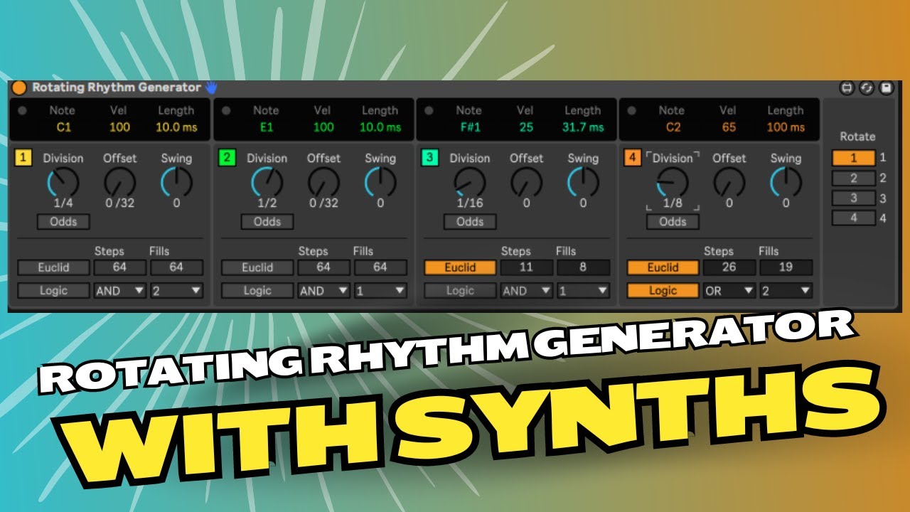 Ableton's Rotating Rhythm Generator using DIVA and OPx3 synths!