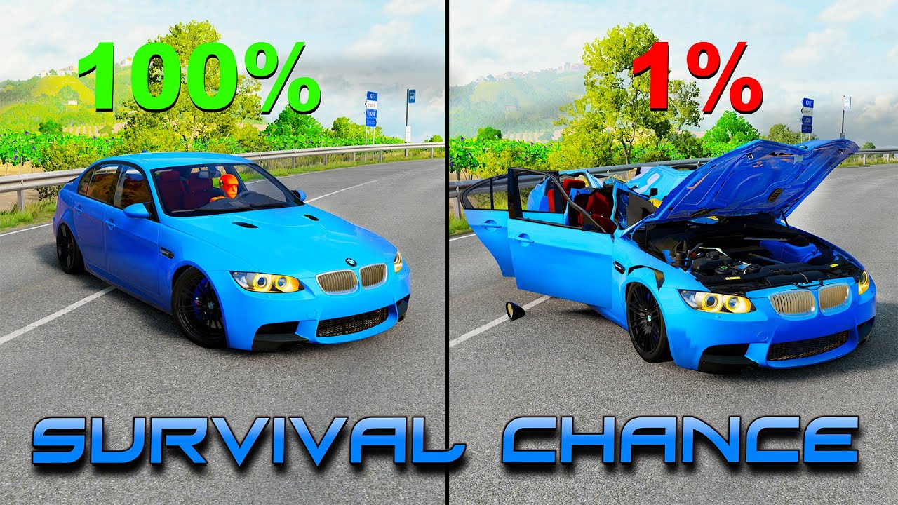 BeamNG Survival Chance Test (With Dummies) | Epic Crashes & Modded Cars #2