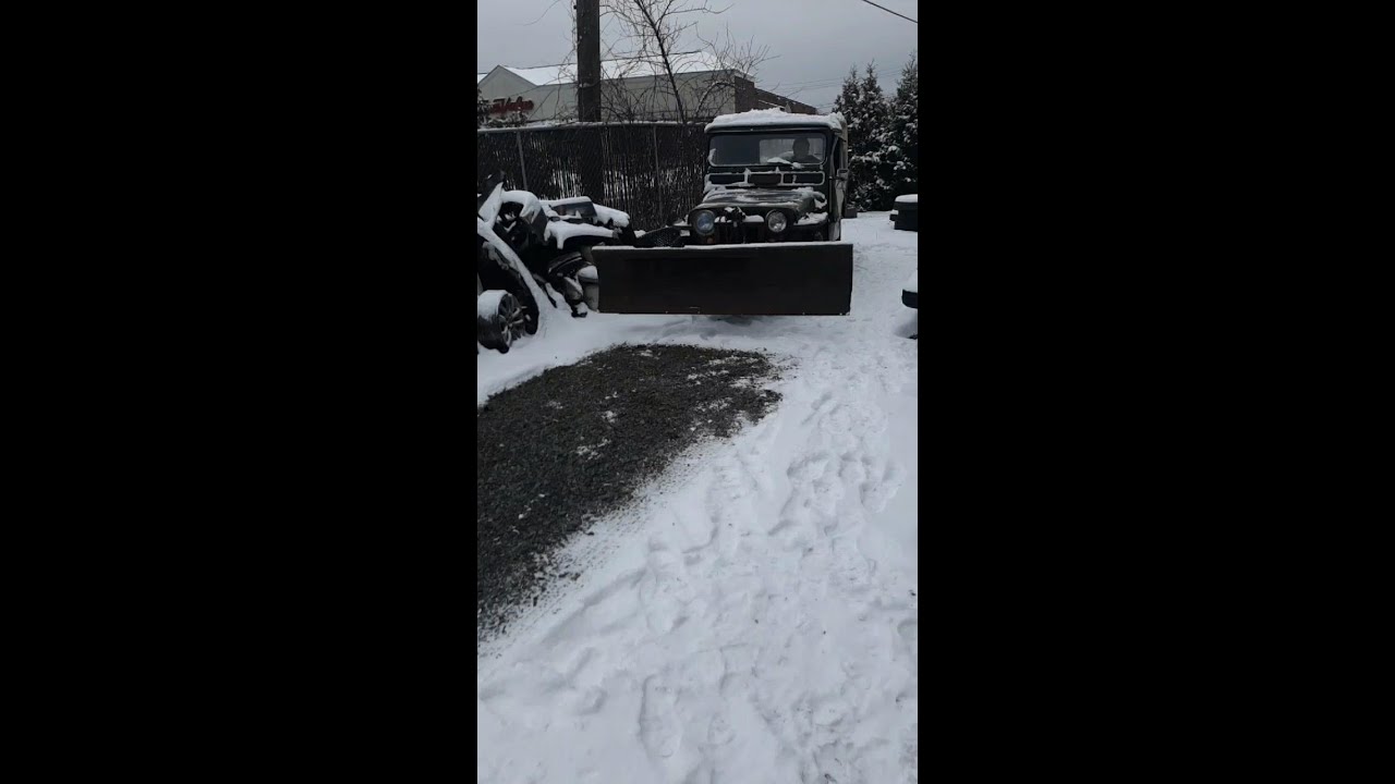 Plowing in our 1946 Willys CJ 2A #giuseppesgarage #drivevintage #snowplowing