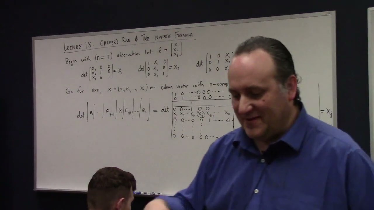 Applied Linear: Lecture 18: Cramer's Rule and the Inverse Formula, 3-4-26
