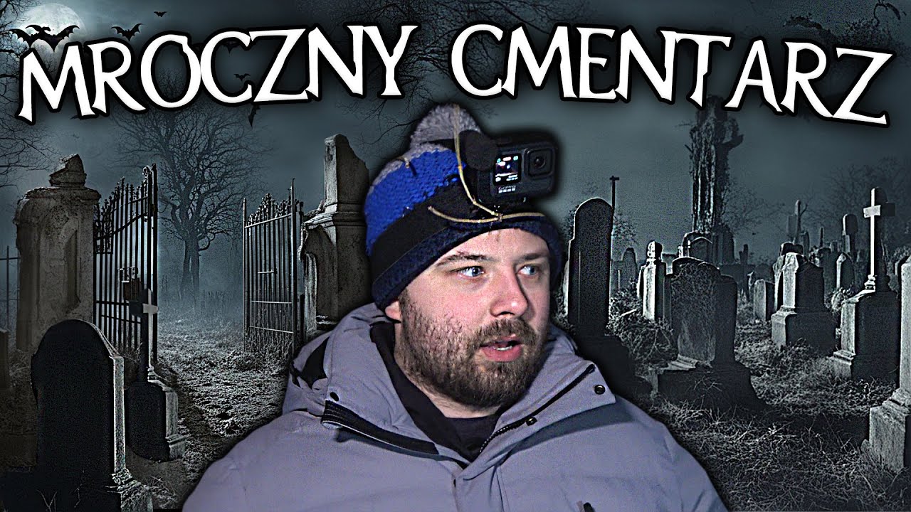 Mroczny cmentarz nocą na odludziu - zbiorowe mogiły