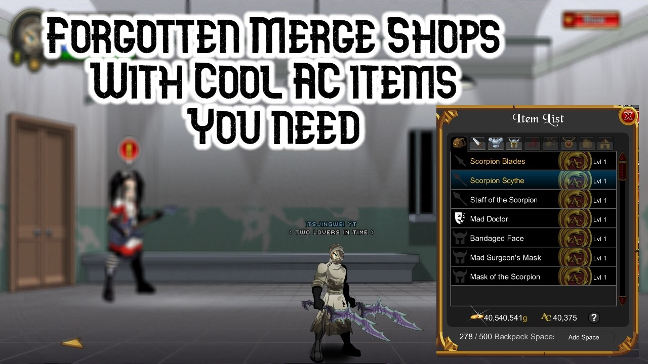 AC Tagged Merge Shops Guide + Speed Farm - Episode #1 - The Asylum - AQW