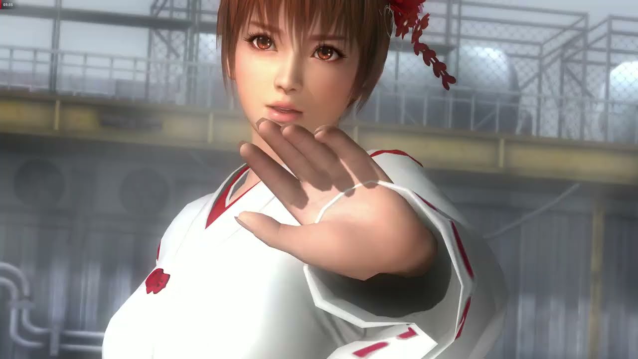 DOA5LR kasumi miko 白 with leon bass tina bayman