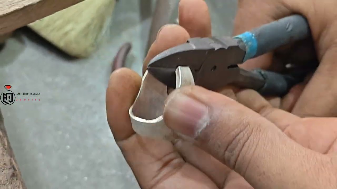 Membuat cincin perak pria | batu kecubung