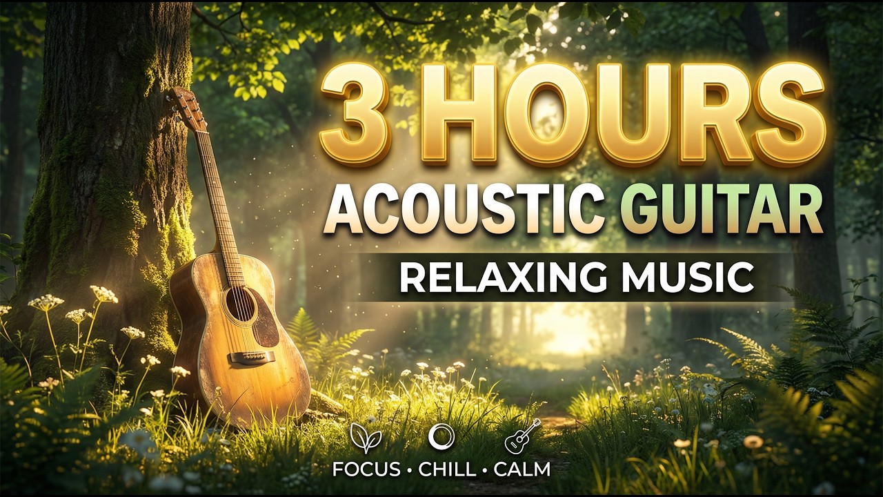 3 Hours Gentle Acoustic Guitar 🌿 Peaceful Afternoon Relaxation | Study, Chill & Stress Relief