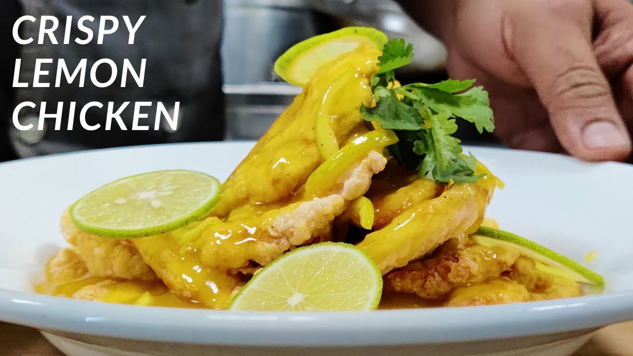 Crispy Chicken Lemon Custard Sauce | Lemon Chicken Recipe | Crispy Lemon Chicken With Custard Sauce