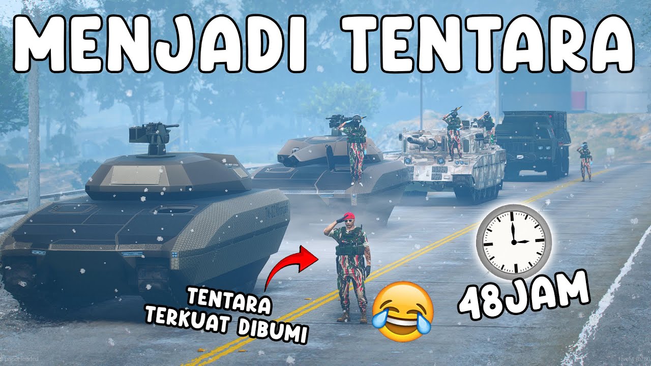 24JAM AKU JADI TENTARA !! AKU RUSUHIN WARGA DI KOTA -  | GTA 5 ROLEPLAY INDONESIA