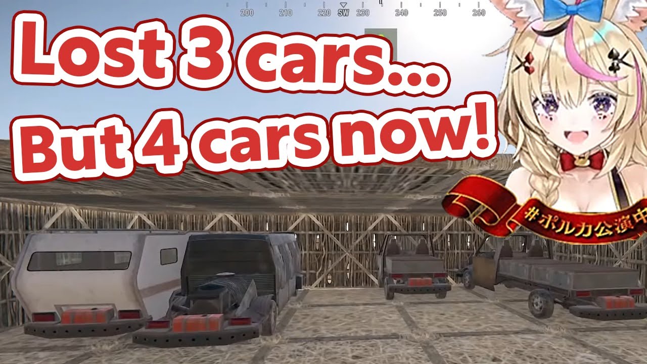 Polka lost 3 cars but is enjoying life with 4 cars【RUST/Hololive Clip/EngSub】