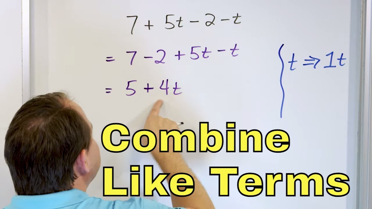 Combine Like Terms & Simplify Algebraic Expressions - [6-6-3]