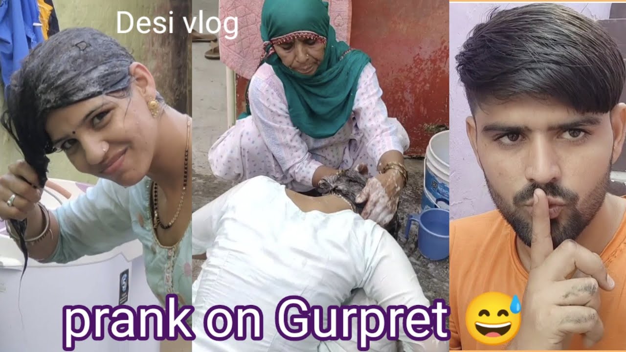 desi vlog मेरी माँ ने और मने गुरप्रीत पै किया बड़ा प्रैंक  🤣🤣 सारा गर्म पानी ख़त्म कर दिया आज तो ||