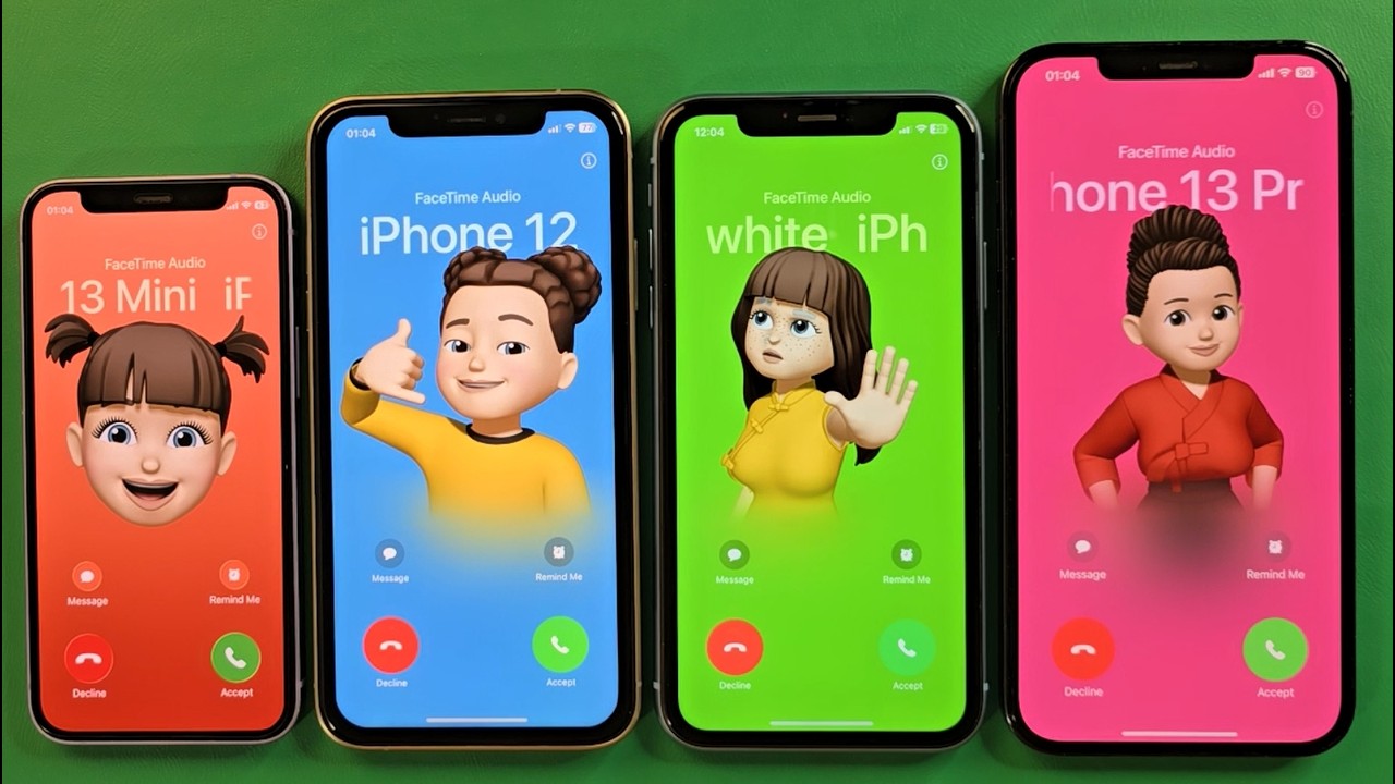 iPhone 12mini iPhone 16pro iPhone Xr iPhone 12Pm Incoming call Facetime Outgoing call