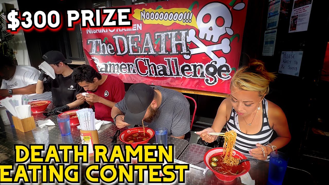 $300 PRIZE DEATH RAMEN EATING CONTEST at Nishiki Ramen in San Diego, CA!! #RainaisCrazy