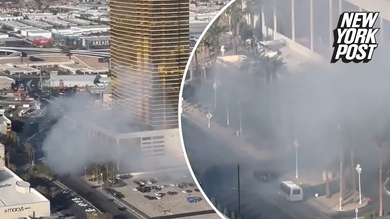 Smoke spotted outside of Trump hotel in Las Vegas, people seen evacuating