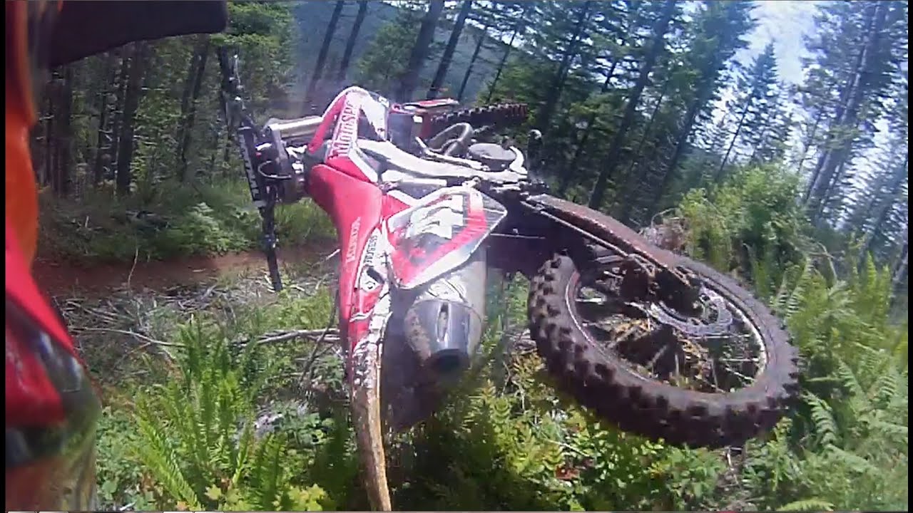 Epic Dirt Bike Single Track Ride through the lush forest in Oregon's Tillamook Forest then I CRASHED