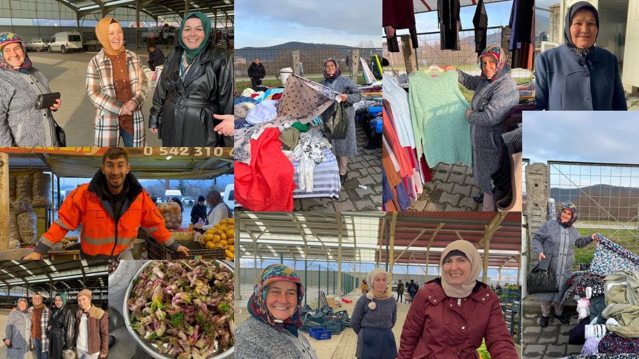 ATV HABERE CIKTI😱ÇAYCUMA PAZARINDA KİMLERİ GÖRDÜK💯ANNEM BASMALARA BAKTI #pazaralışverişi #pazar