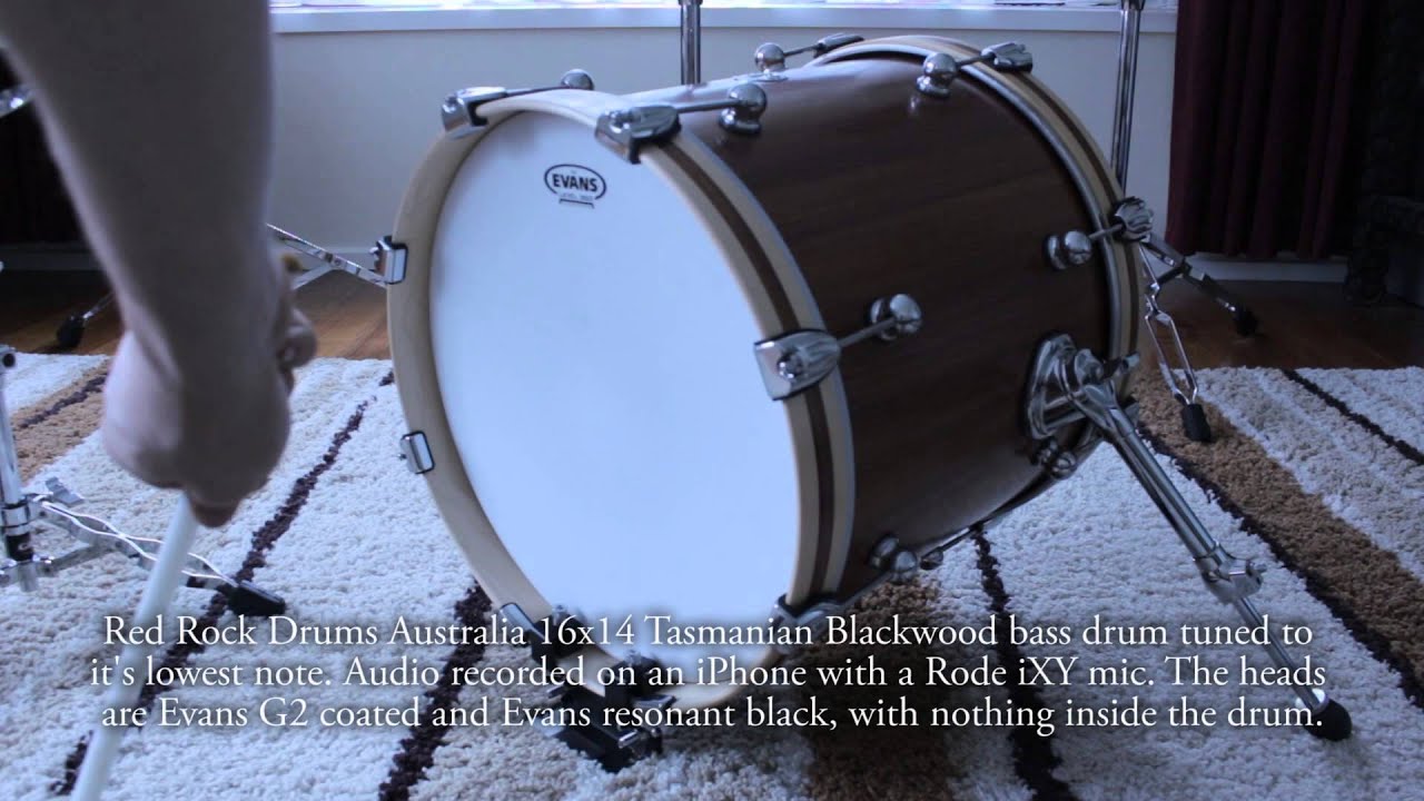 Red Rock Drums Australia 16x14 Tasmanian Blackwood Bass Drum