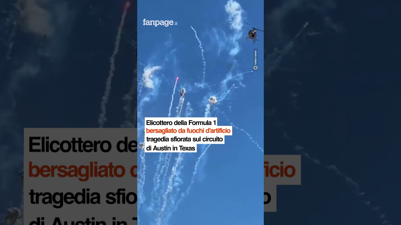Elicottero della Formula 1 bersagliato da fuochi d&rsquo;artificio: tragedia sfiorata