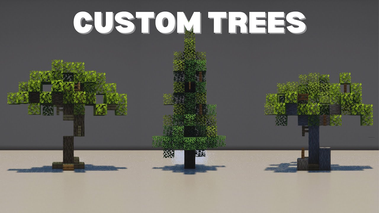 Minecraft - 3 Custom Trees (How to Build)