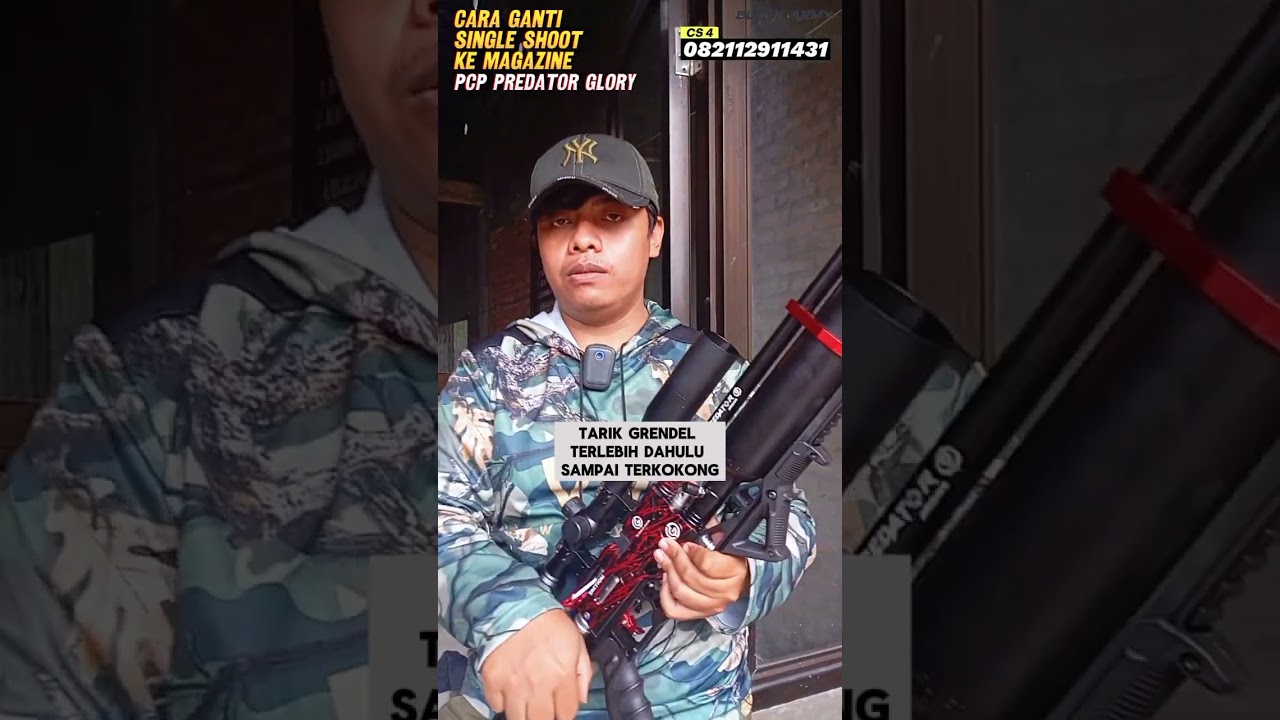 TUTORIAL CARA MENGGANTI SINGLE SHOOT DENGAN MAGAZINE DI SENAPAN ANGIN PCP PREDATOR BOCAP GLORY