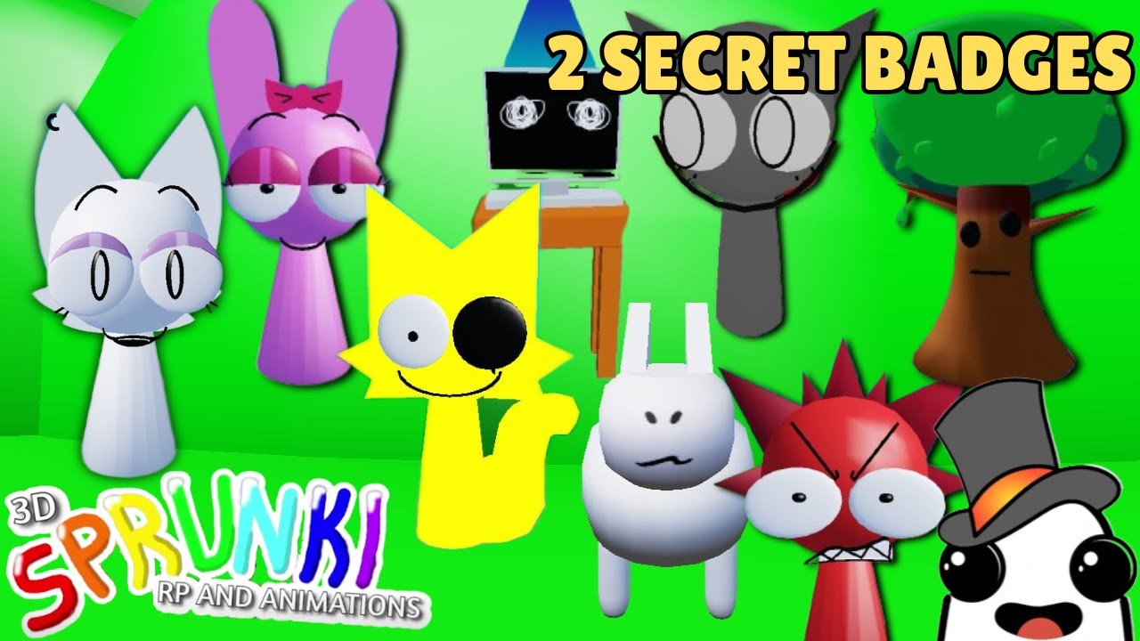 Nueva UPDATE (2 insignias secretas + 6 insignias) 3D SPRUNKI RP and ANIMATION | Koda