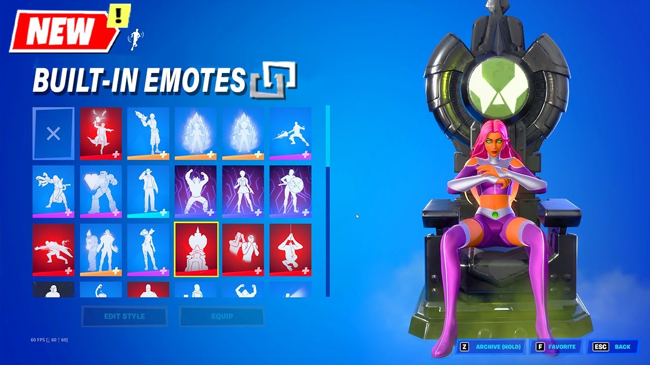 Teen Titans' Starfire doing All Fortnite Built-in Emotes
