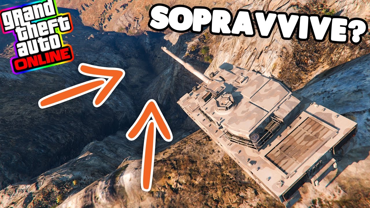 Gta 5 ITA - Il carro armato sopravvive alla discesa pazza??