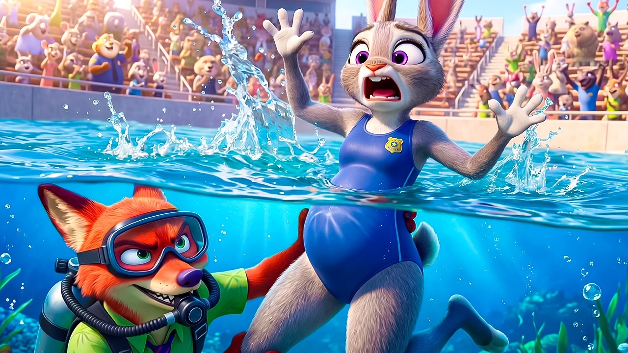 😱 OMG! 🦊🐰 Judy Race the Swimming Championship & Nick Recuse Judy from Gazelle's 🏆 | Zootopia 2