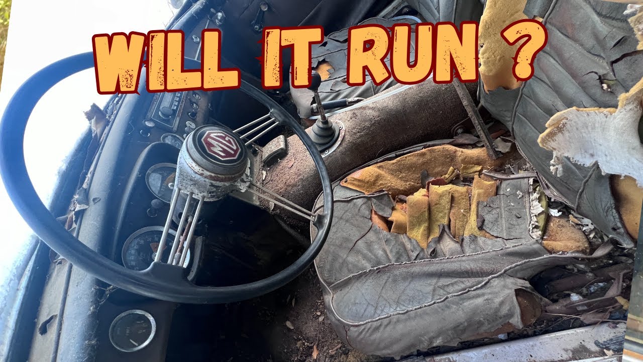 Barn find MGB GT abandoned for 30 years. will it run? Time lapse