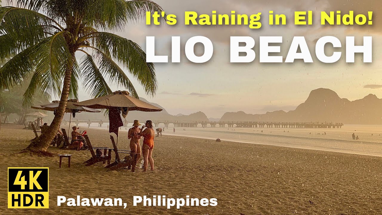 LIO BEACH, EL NIDO, PALAWAN 2024 | Rainy Sunset: Walking Tour | Philippines