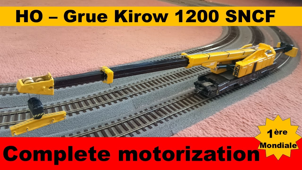 Train de travaux avec Grue Kirow KRC 1200 motorisée et numérisée - Faisabilité en HO