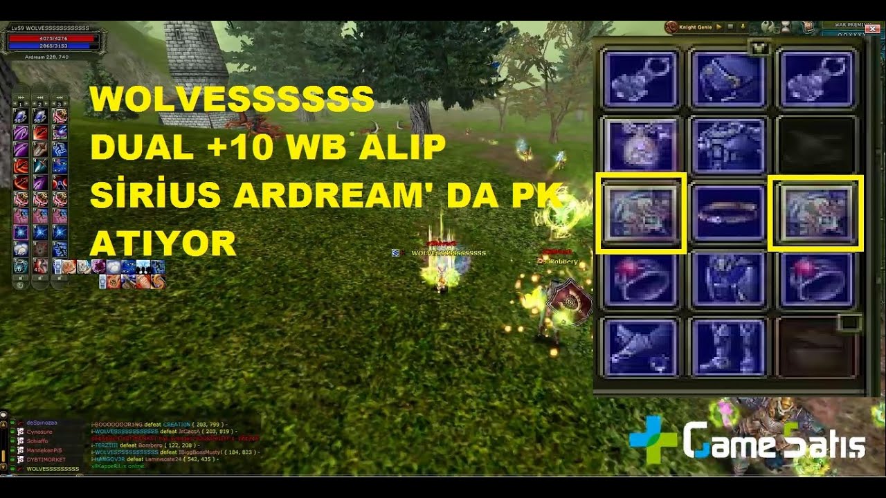 WOLVESSSSSS - Dual +10 Wb Alıp Sirius Ardream' da Pk Atıyor - Knight Online