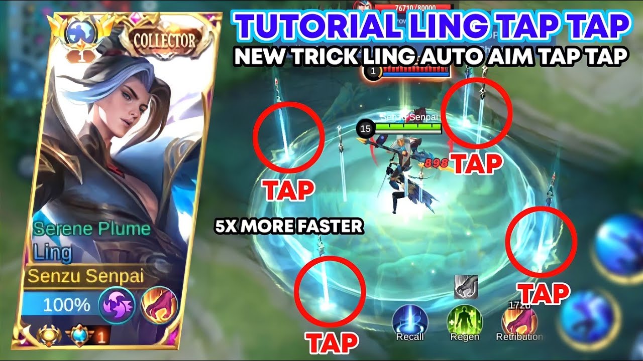 TUTORIAL LING TAP TAP / AUTO CLICK • NEW TIPS & TRICK COMBO LING TAP TAP AUTO AIM - Mobile Legends