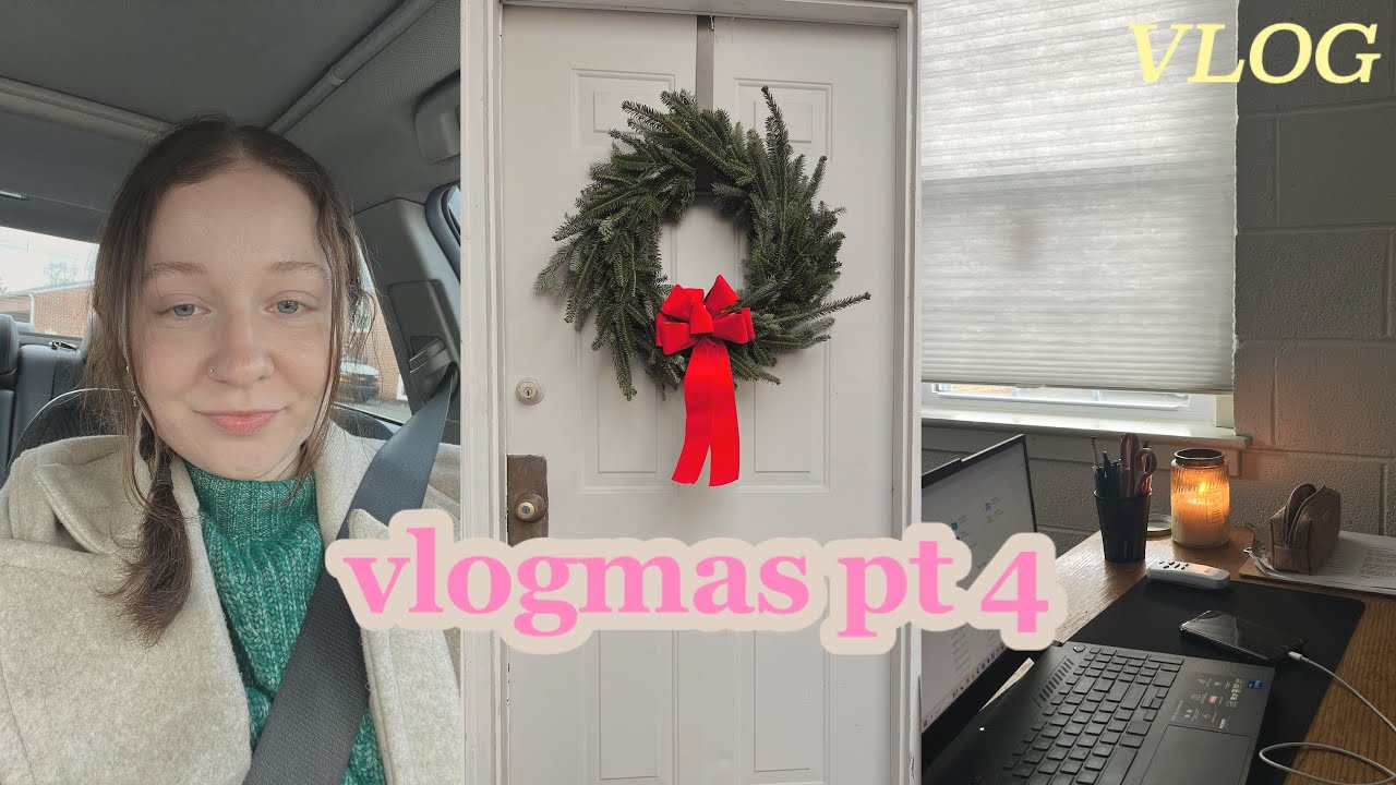 VLOG | a day in the office, holiday coffee menu & opening my Christmas wreath🌲🤎 *vlogmas part 4*