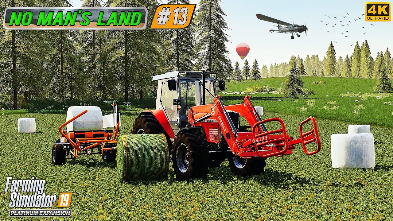 Making Clover Silage & Hay Bales. Sowing Field Grass ⭐ No Man's Land #13 ⭐ FS19 4K Timelapse