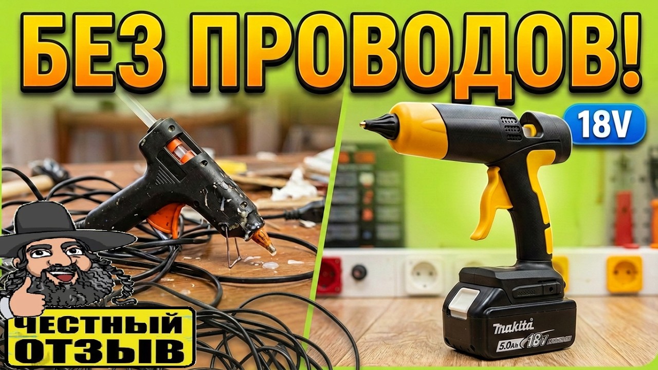 Термоклеевой пистолет с Aliexpress под аккумуляторы Makita 18v