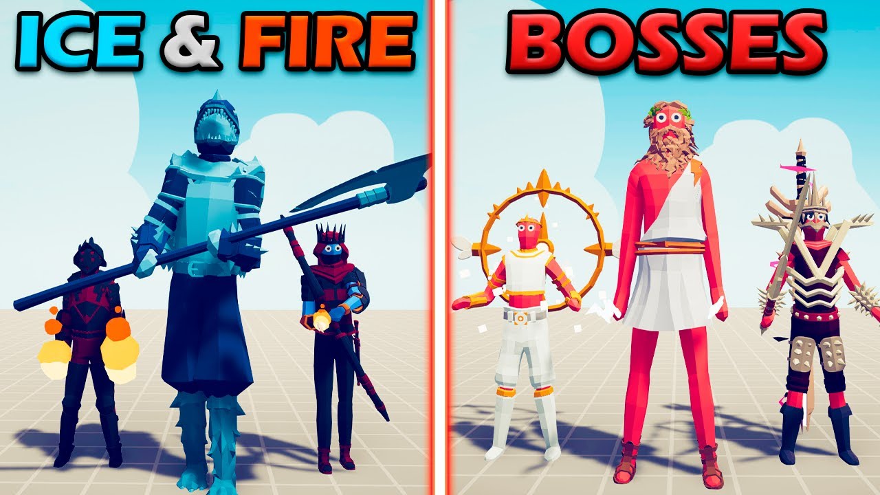 ICE & FIRE vs BOSS UNITS TEAM - Totally Accurate Battle Simulator | TABS