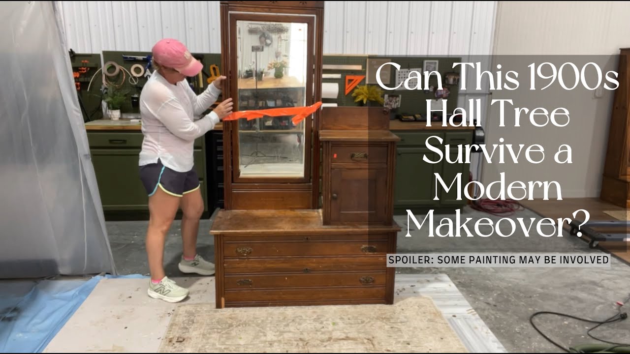 Furniture Flip: Restoring a 1900s Hall Tree with Paint, Stain & New Hardware