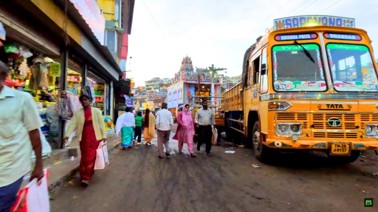 Coonoor Town, Tamil Nadu, India 🔥 Scenic Drive Coonoor City & Railway Station Areas 🔥 4K 60 FPS