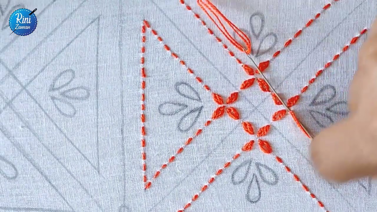 Hand embroidery nakshi kantha design stitch tutorial,হাতের কাজের  নকশীকাঁথা নকশা সেলাই