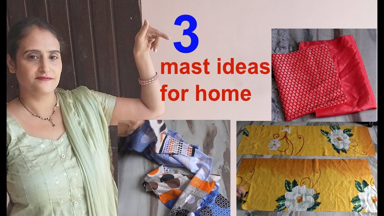 3 amazing ideas for home - no cost diy / old cloths reuse ideas / sewing / craft /home organization