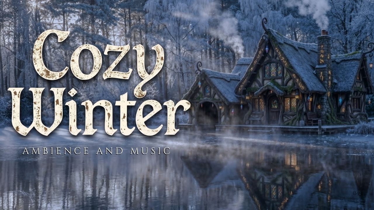Cozy Winter Ambience | 432 Hz Peaceful Fairytale Cottage by a Frozen Lake