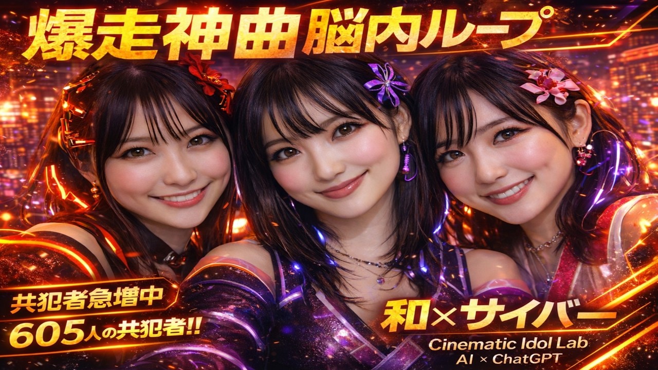 【4K】ネオン革命：雨上がりの屋上ライブ / 近未来和装アイドル