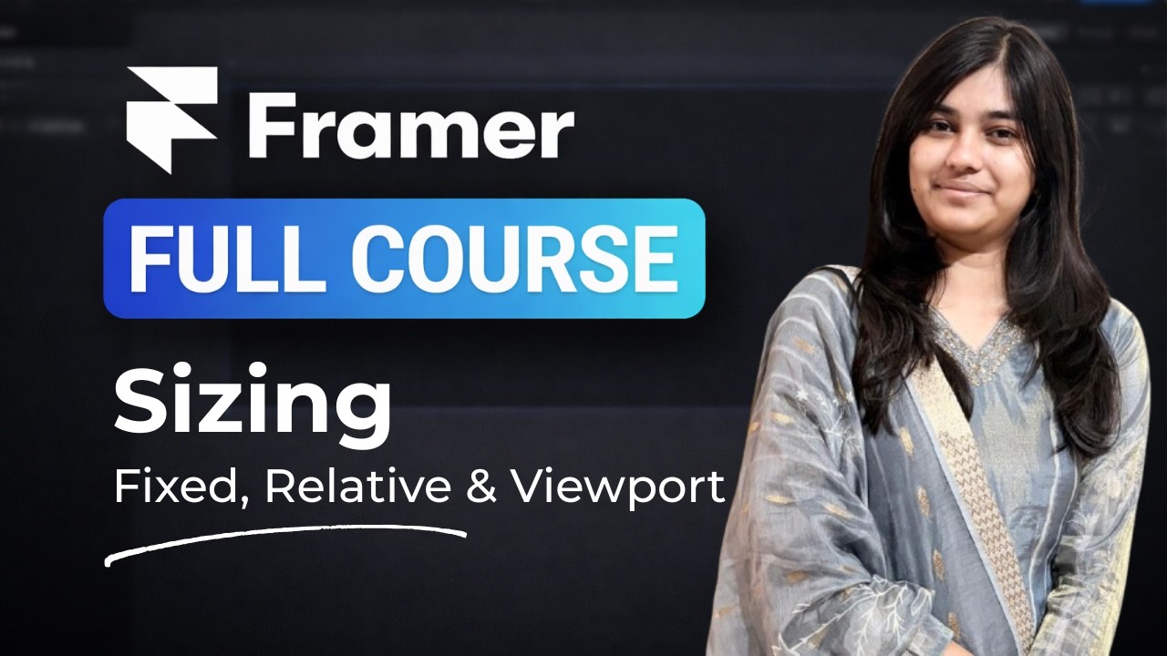 Framer Sizing (Fixed, Relative, Viewport) Explained in Hindi | Full Course (Part 6)