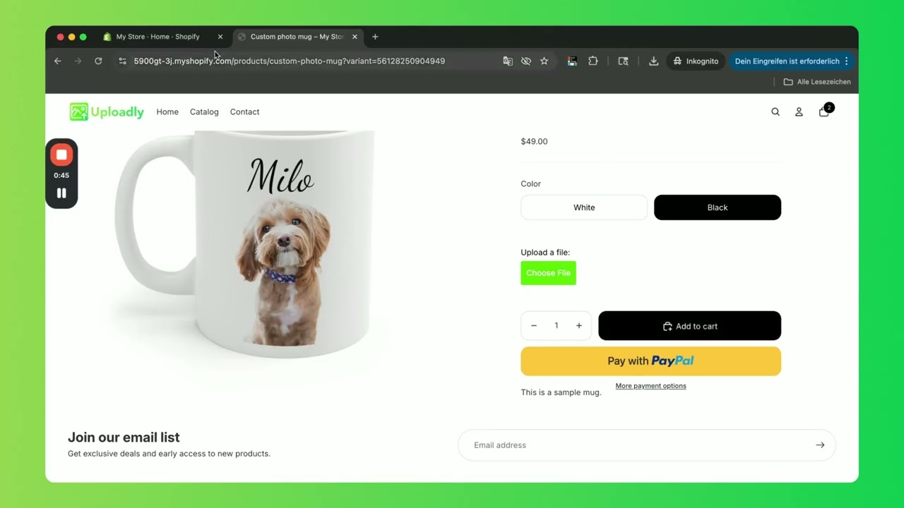 Make Uploadly's file upload as a mandatory field on your Shopify store!