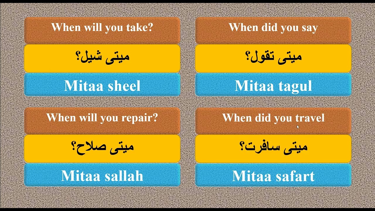 how to learn Arabic  ''when'' in local Arabic