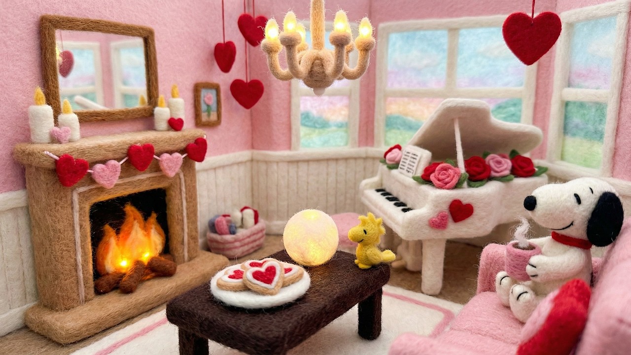 💕 Cozy Valentine Room with Snoopy 🎧 Calm Lofi for Study & Work