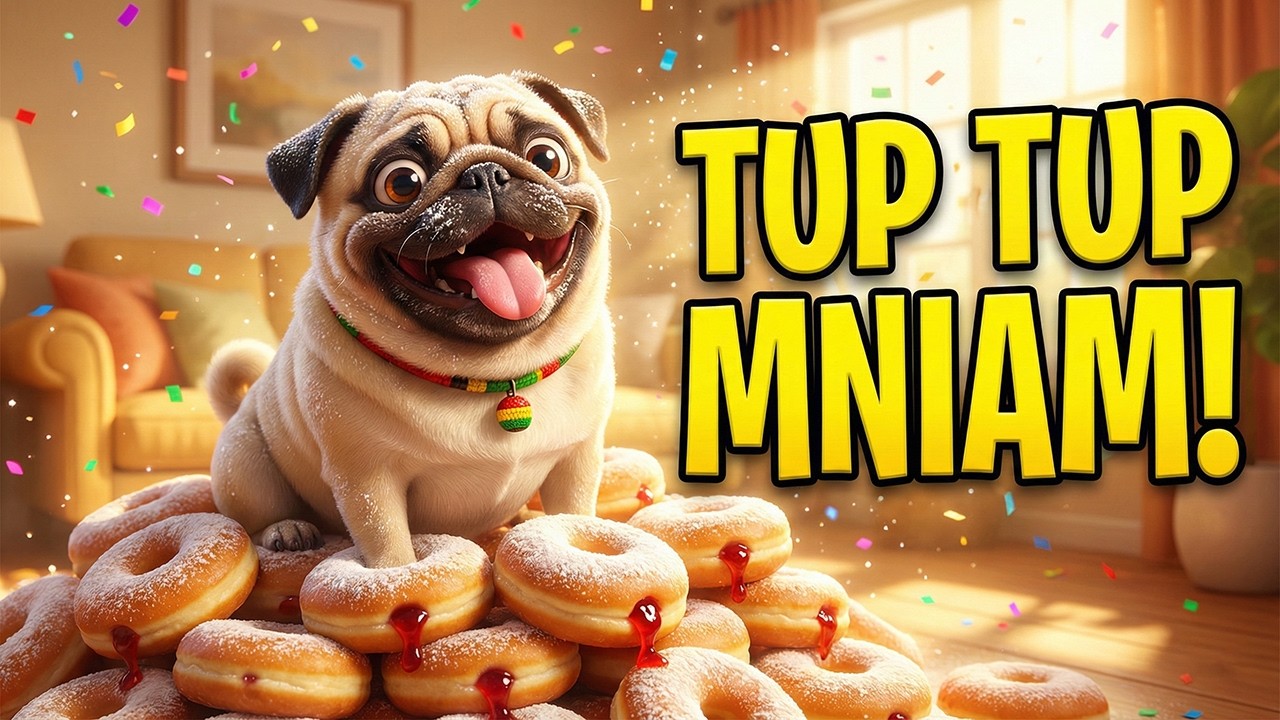 Mopsik Pączek – Tup Tup MNIAAAAM! 🐶 Piosenki dla Dzieci 🍩 | Pioseneczki