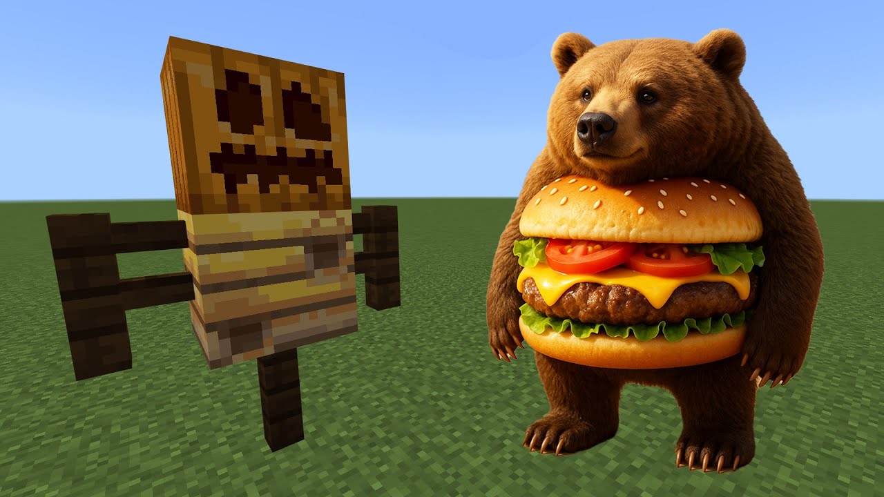 Cursed Italian Brainrot Burgerini Bearini Addon in Minecraft PE