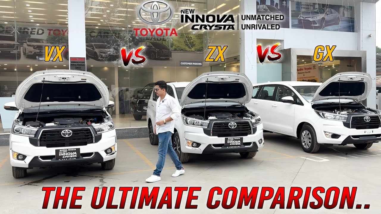 2025 Toyota Innova Crysta GX, VX, ZX - All Variants Comparison