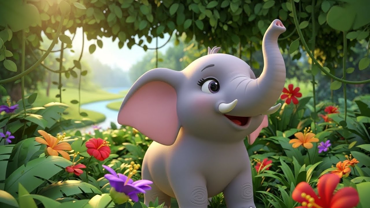 Five Baby Elephants Swimming | Fun Elephant Song for Toddlers to Sing and Enjoy